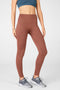 HIGH-WAISTED SEAMLESS RIB LEGGING - CHESTNUT